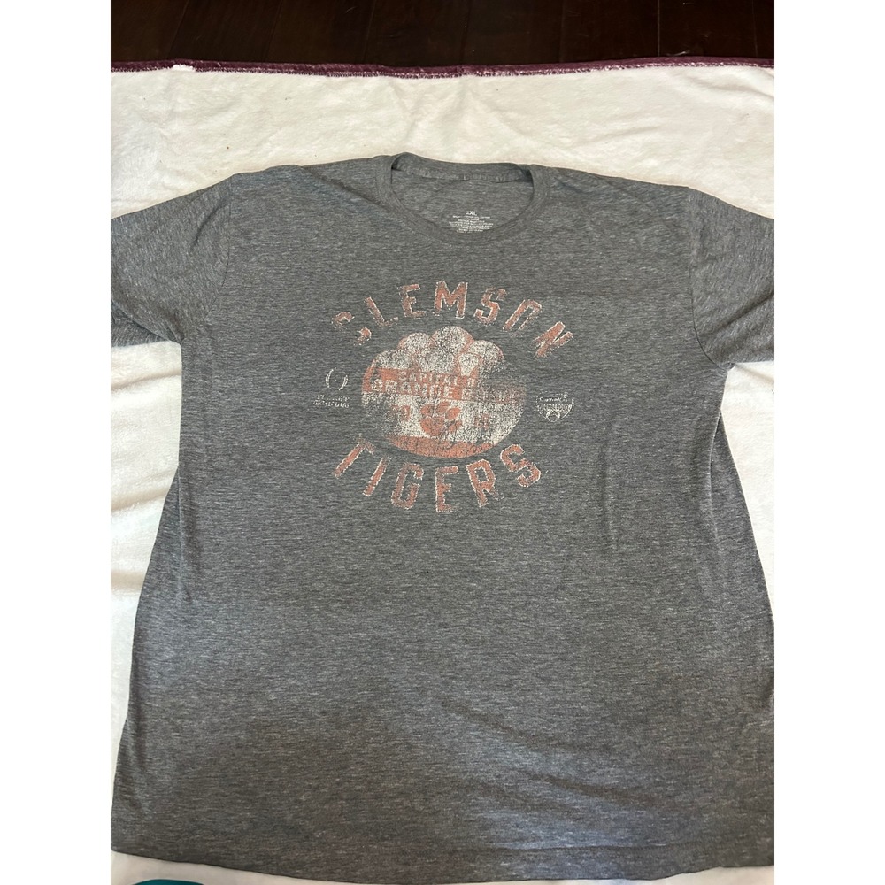 Clemson Tigers NCAA Football T Shirt Mens 2XL‎ Gray College Graphic Tee